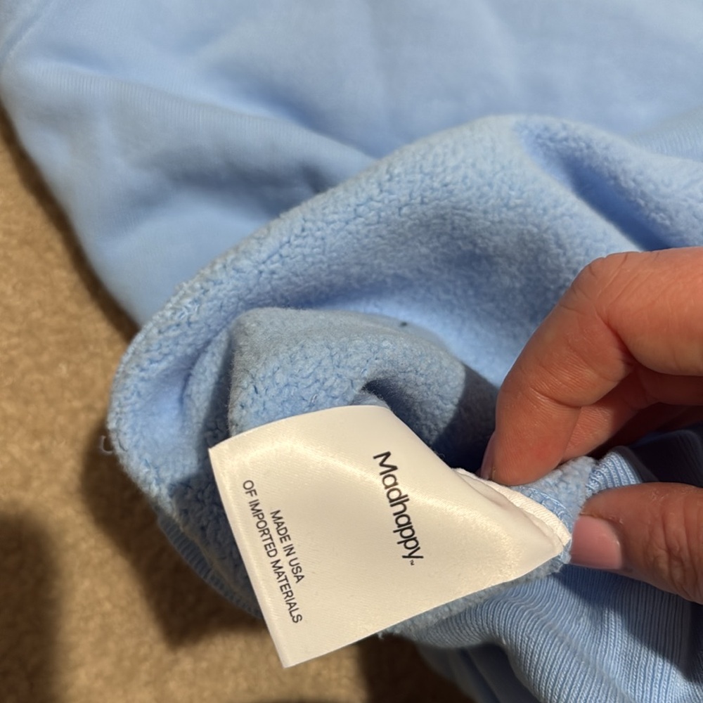 MADHAPPY Powder Blue Script Hoodie - Picture 6 of 10